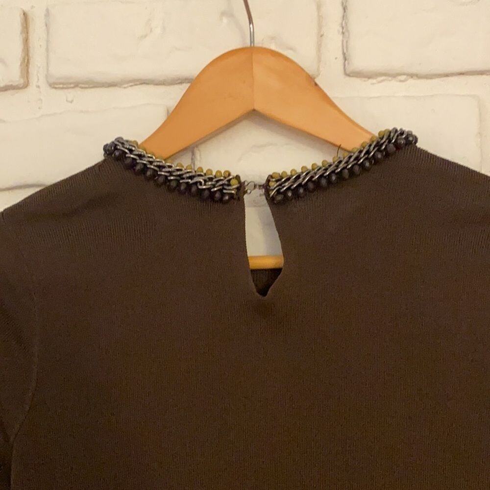 Zara knit top with beaded neckline size small - Picture 7 of 10